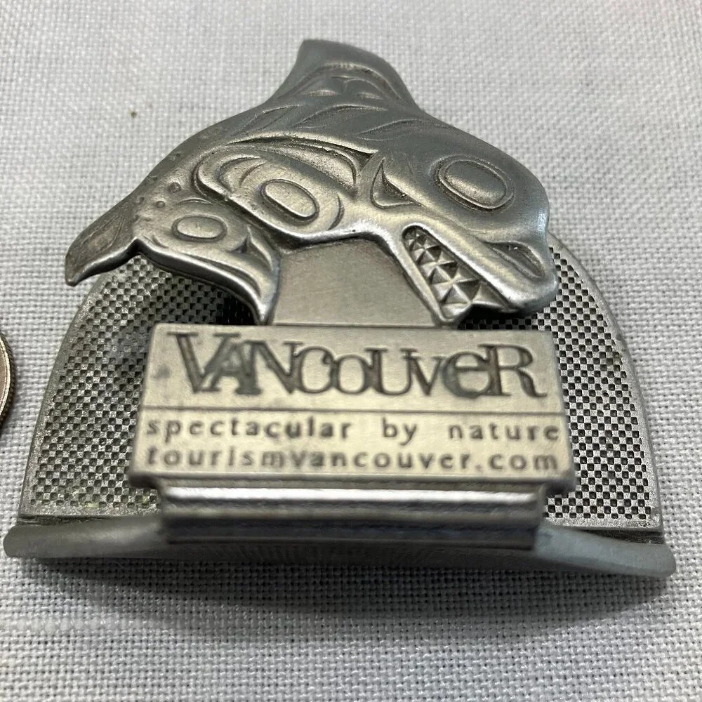 Pewter Beluga Whale Vancouver Card Holder EUC